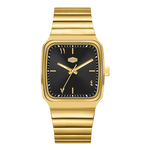 gold case black dial