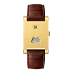 gold case leather strap