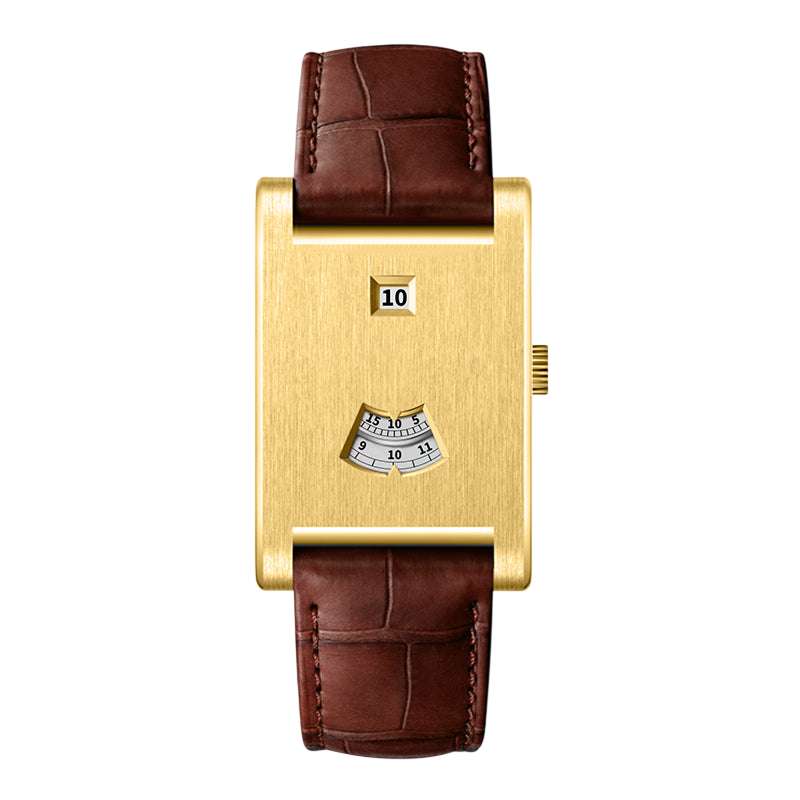 gold case leather strap