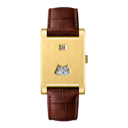 gold case leather strap