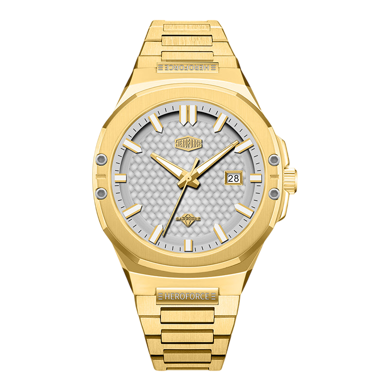 gold silver dial watch