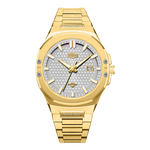 gold silver dial watch