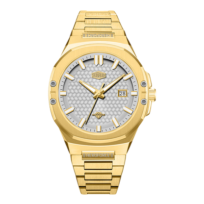 gold silver dial watch