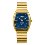 gold watch blue dial