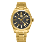 gold watch, dark dial