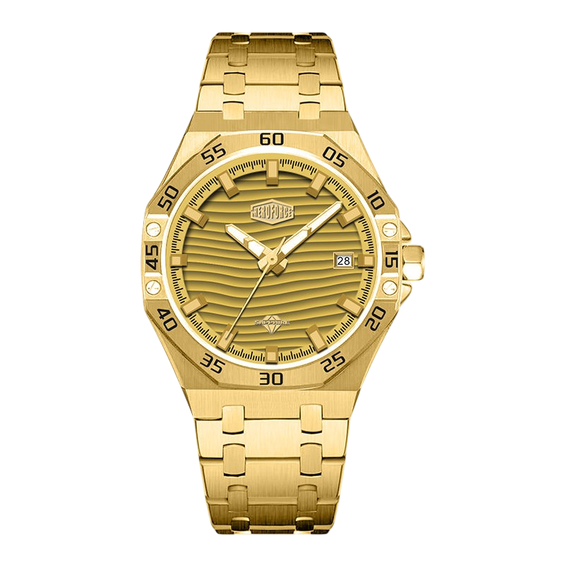 gold watch yellow dial