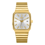 gold watch silver dial