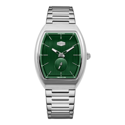 green dial metal watch