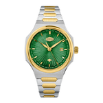 green dial two-tone watch