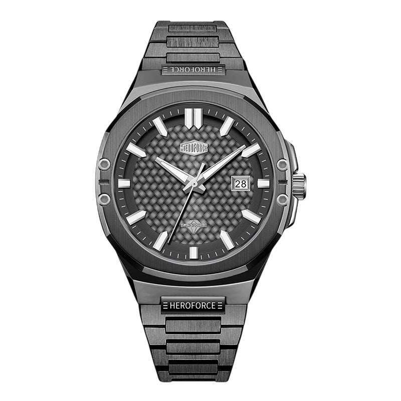 gunmetal black dial watch