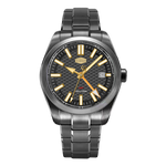 gunmetal watch, orange GMT