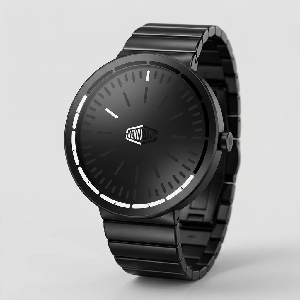 Heroforce 5003A Midnight - macro dial, sharp details, luxury, white background