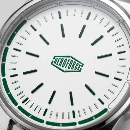 Heroforce 5003P Cyber Aura Watch - avant-garde analog, silicon strap, quiet luxury