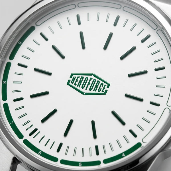 Heroforce 5003P Cyber Aura Watch - avant-garde analog, silicon strap, quiet luxury