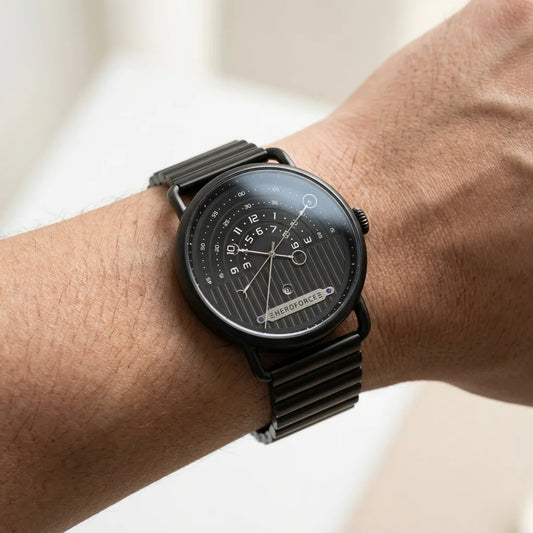 HeroForce 5005B watch on wrist, angled