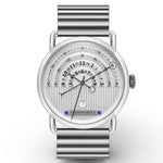 overhead view, white dial