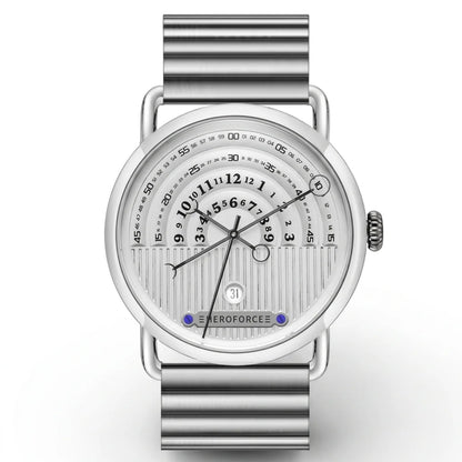 overhead view, white dial