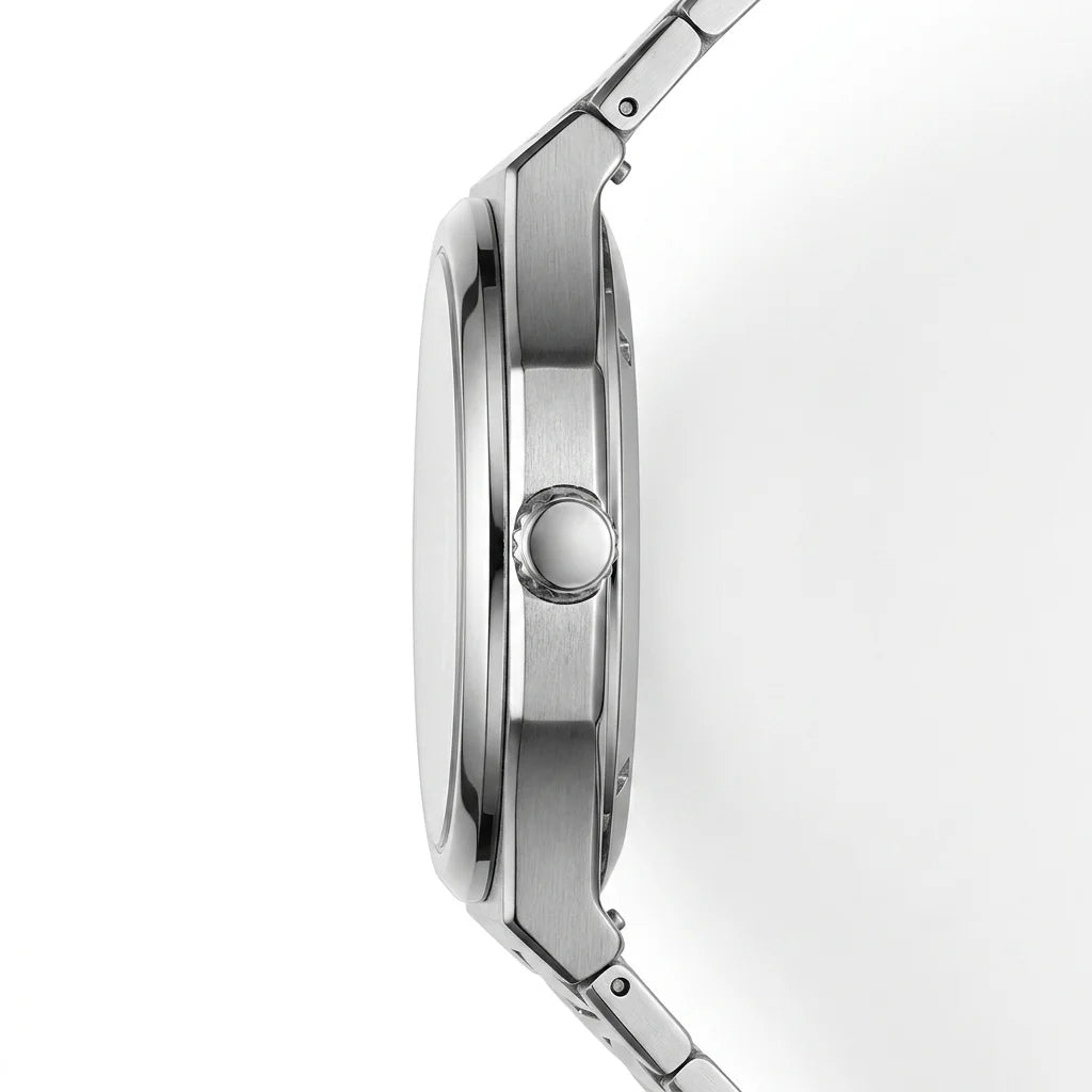 Heroforce 5006 Sunburst R - side profile, luxury watch, macro detail, steel case