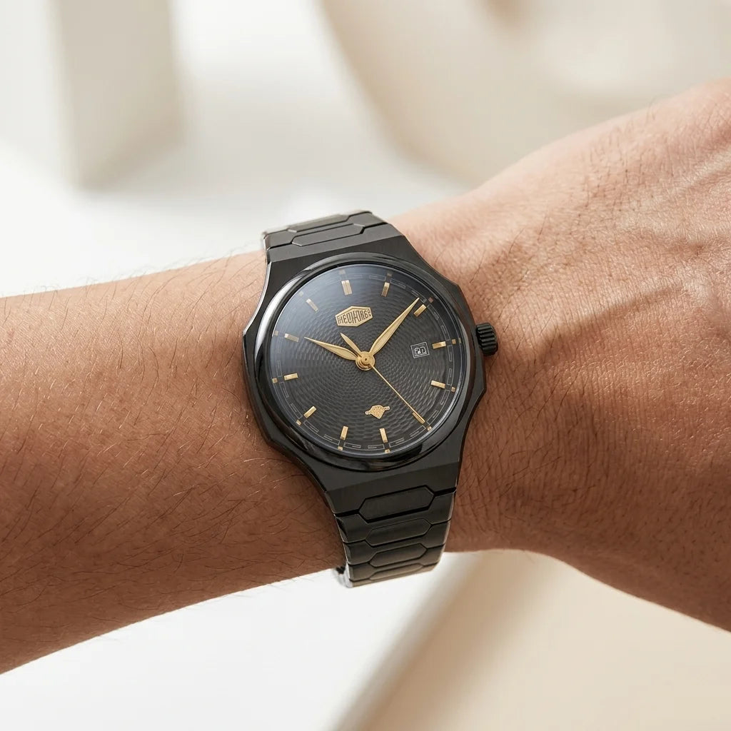 Heroforce 5006 Sunburst R - wrist-worn luxury daylight photorealistic