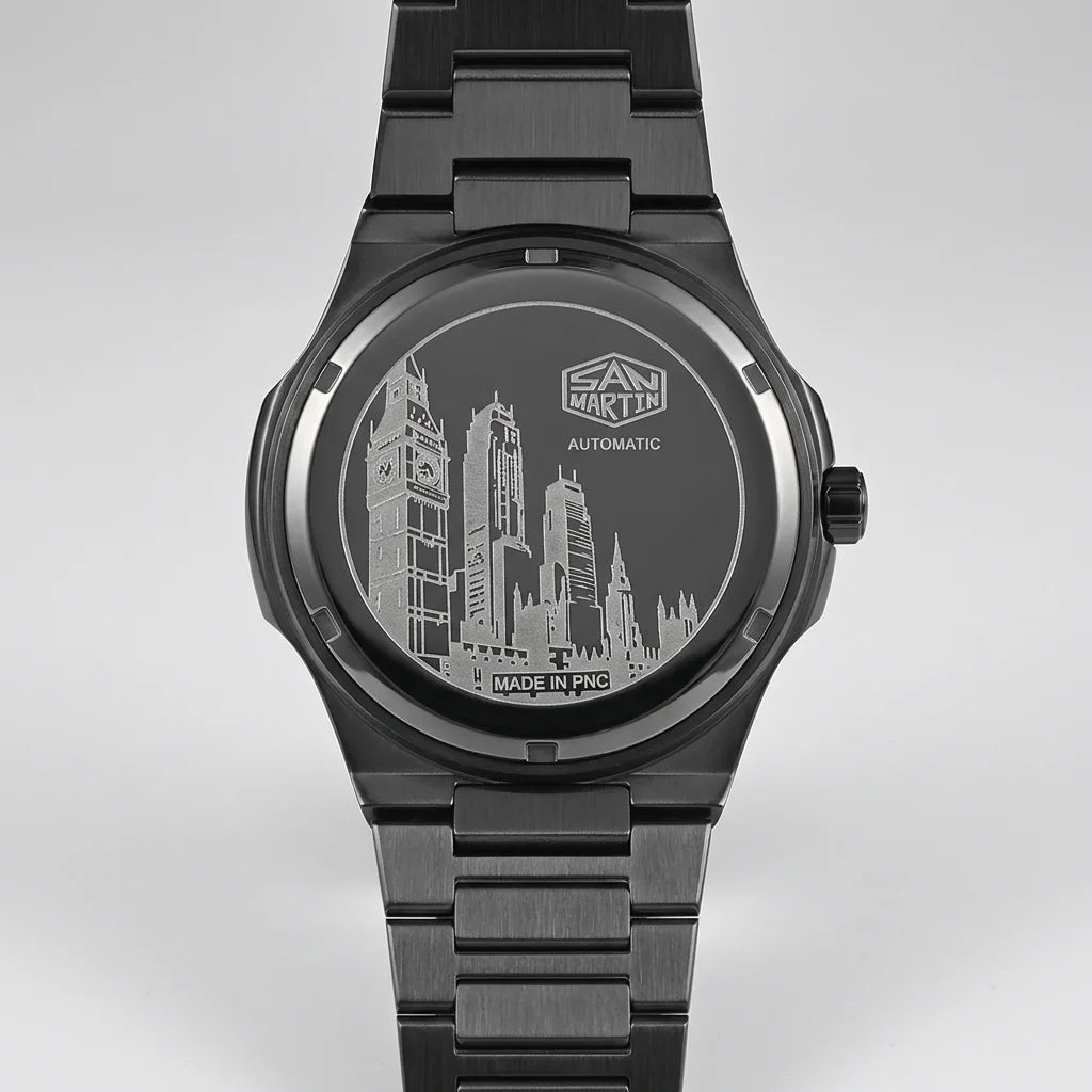 HeroForce 5008 Azure Stea - caseback, engraved, premium, detail