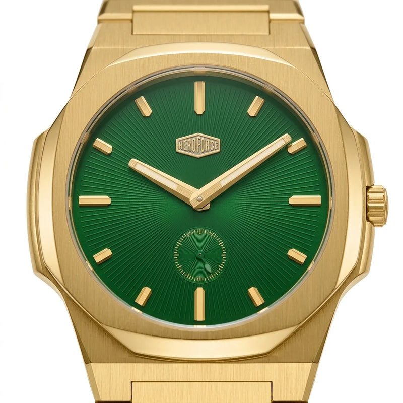 HeroForce 5008 Gold Edition - men's luxury, sunray dial, gold watch, quiet luxury style