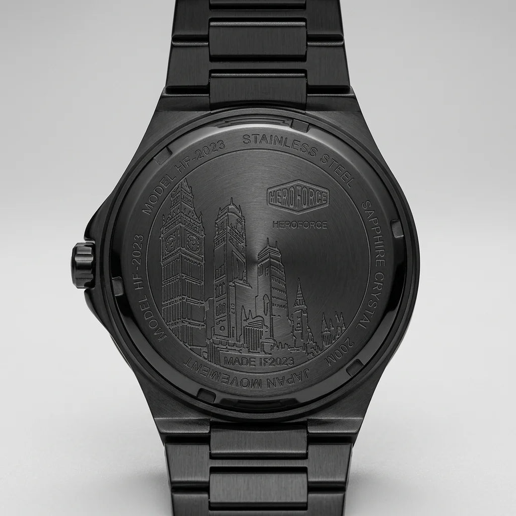 HeroForce 5009 Black Edit - engraved caseback technical luxury