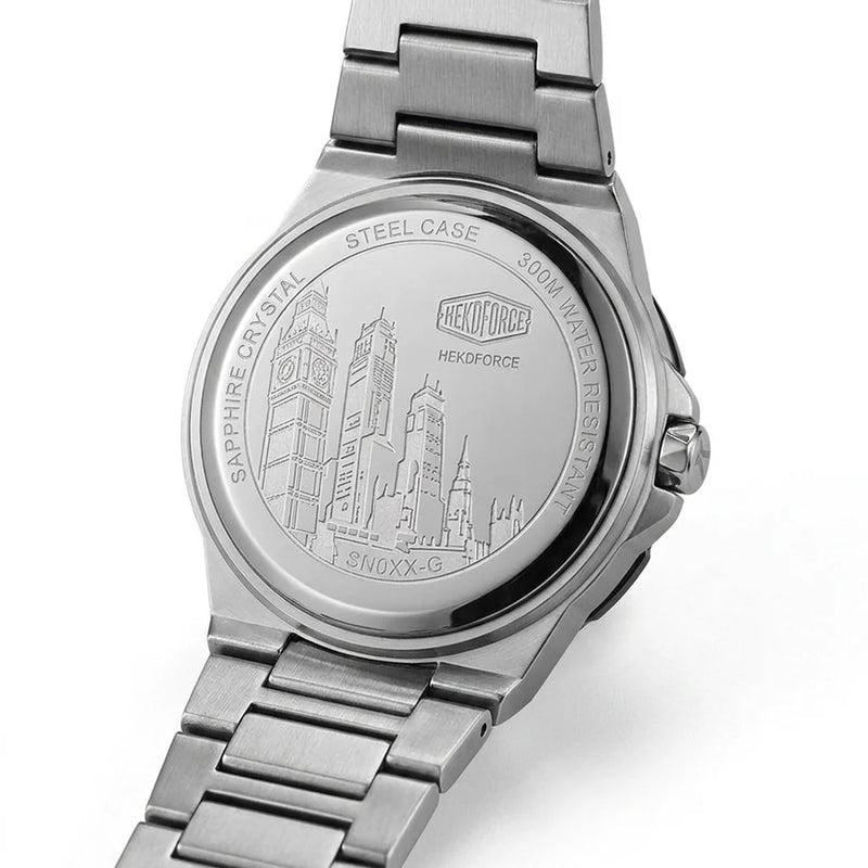 Heroforce 5009 Sport Luxu - stainless steel, elegant, minimalist, white studio