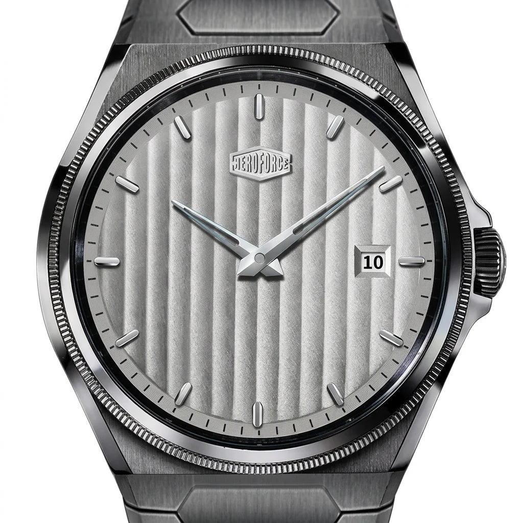 HeroForce 5012 Black Edit - luxury men's watch pleated dial
