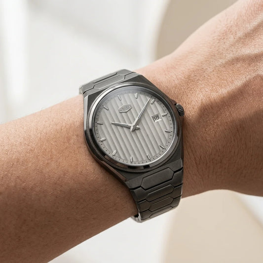 HeroForce 5012 Black Edit - luxury watch, worn wrist, soft light