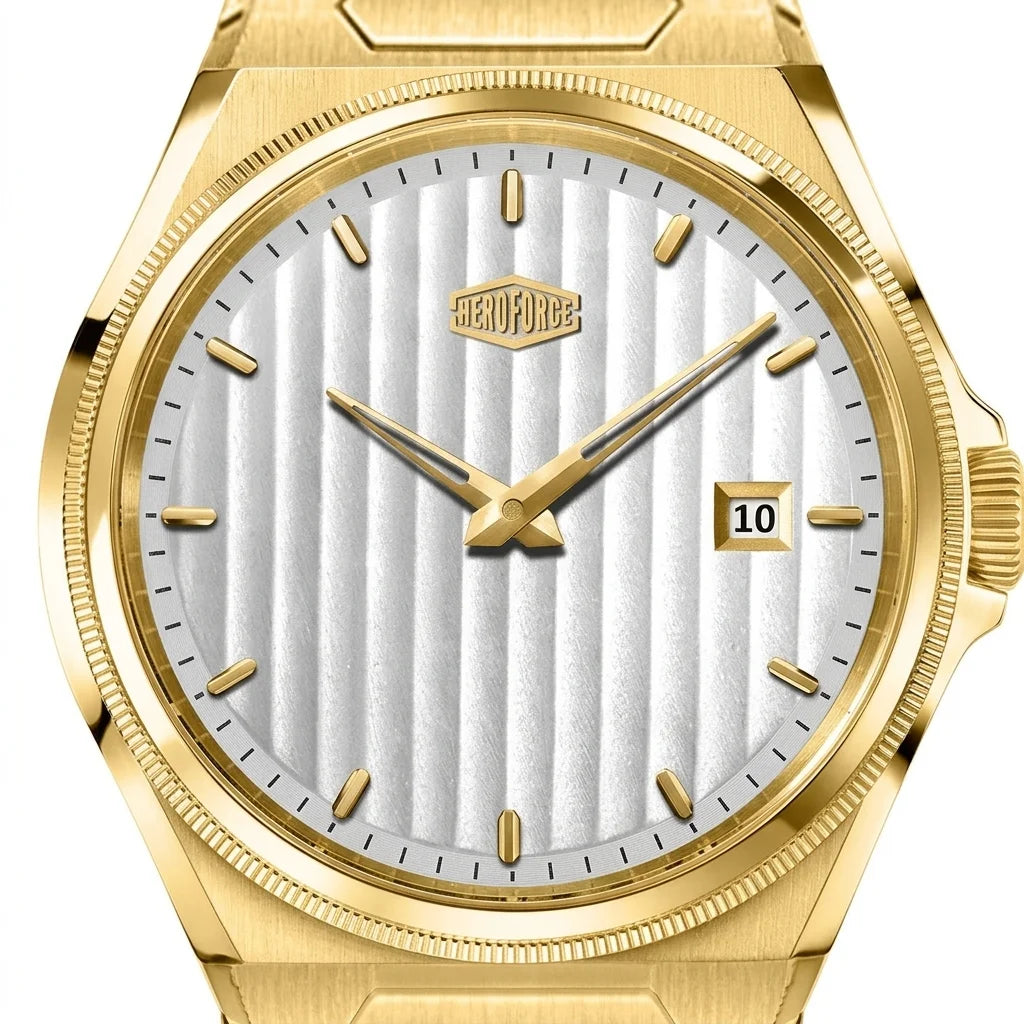 Heroforce 5012 Gold Light - gold watch dial, luxury, crisp detail