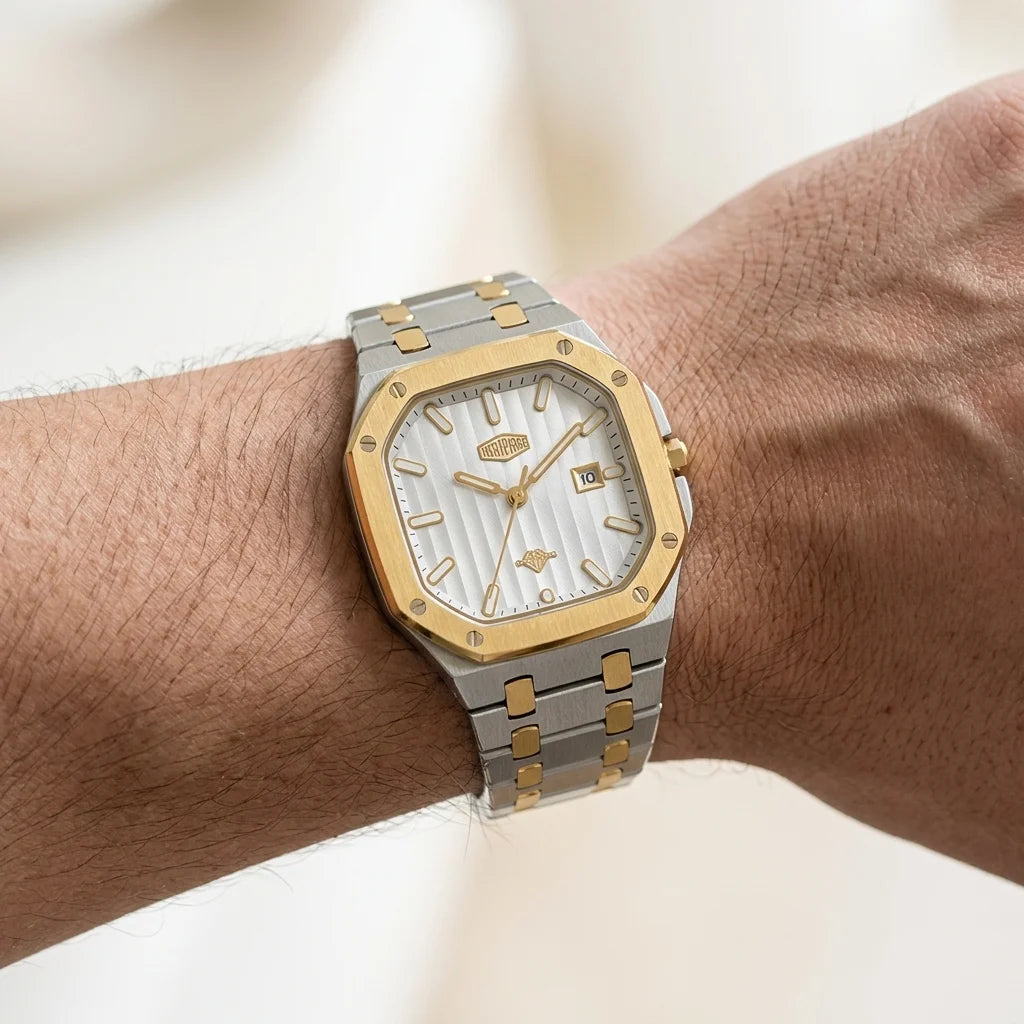 HeroForce 5025B Ribbed Di - luxury watch, side profile, metal, crown