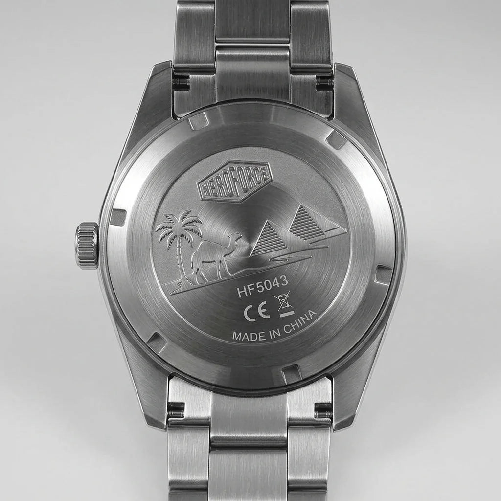 HeroForce 5031 Silver Lig - caseback, engraved detail, premium studio