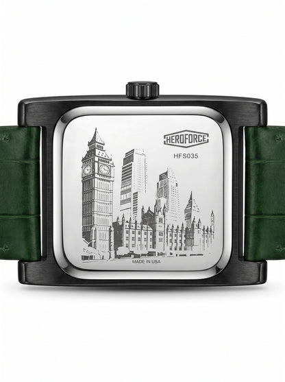 HeroForce 5035P Jump-Hour - engraved case back, symmetrical strap, studio luxury