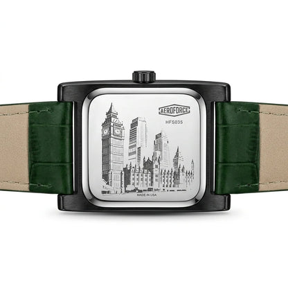 HeroForce 5035P Jump-Hour - engraved case back, symmetrical strap, studio luxury