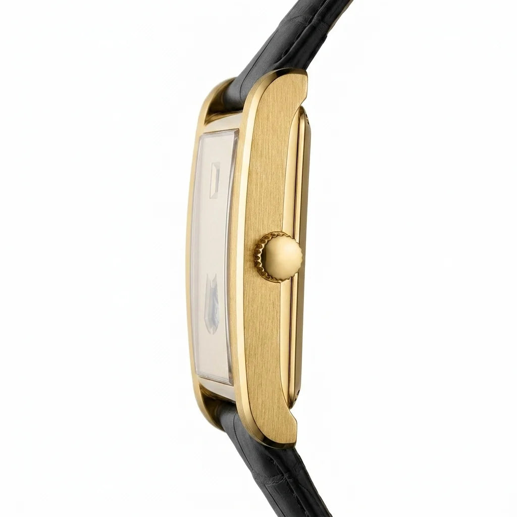 HeroForce 5035P Jump-Hour - extreme close-up, side profile, luxury watch, crisp edges