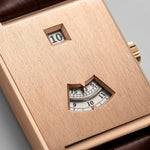 HeroForce 5035P Jump-Hour - Rectangle watch, leather strap, quiet luxury