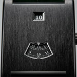 HeroForce 5035P Jump-Hour - rectangular watch, embossed leather, quiet luxury