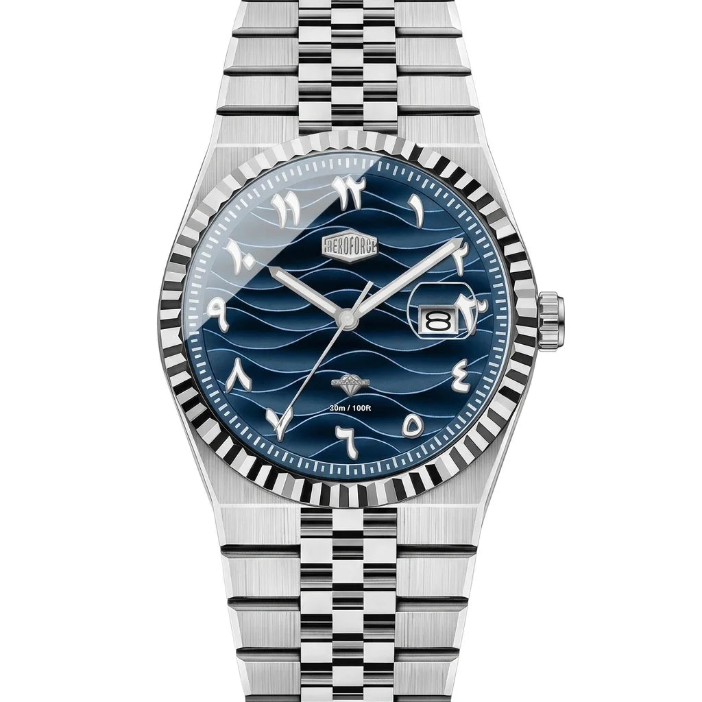 HeroForce 5036B Ocean Wav - macro dial, luxury, white background