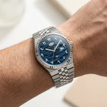 HeroForce 5036B Ocean Wav - worn on wrist, blue dial, luxury watch
