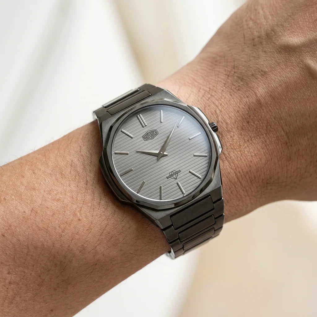 HeroForce 5037A Black Edi - worn on wrist, luxury, soft daylight, minimalist