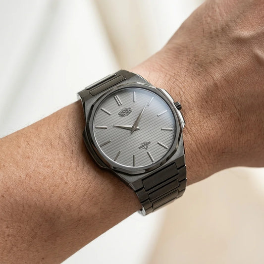 HeroForce 5037A Black Edi - worn on wrist, luxury, soft daylight, minimalist