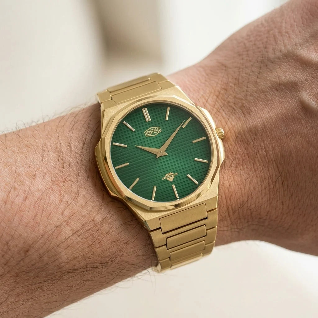 watch on wrist gold