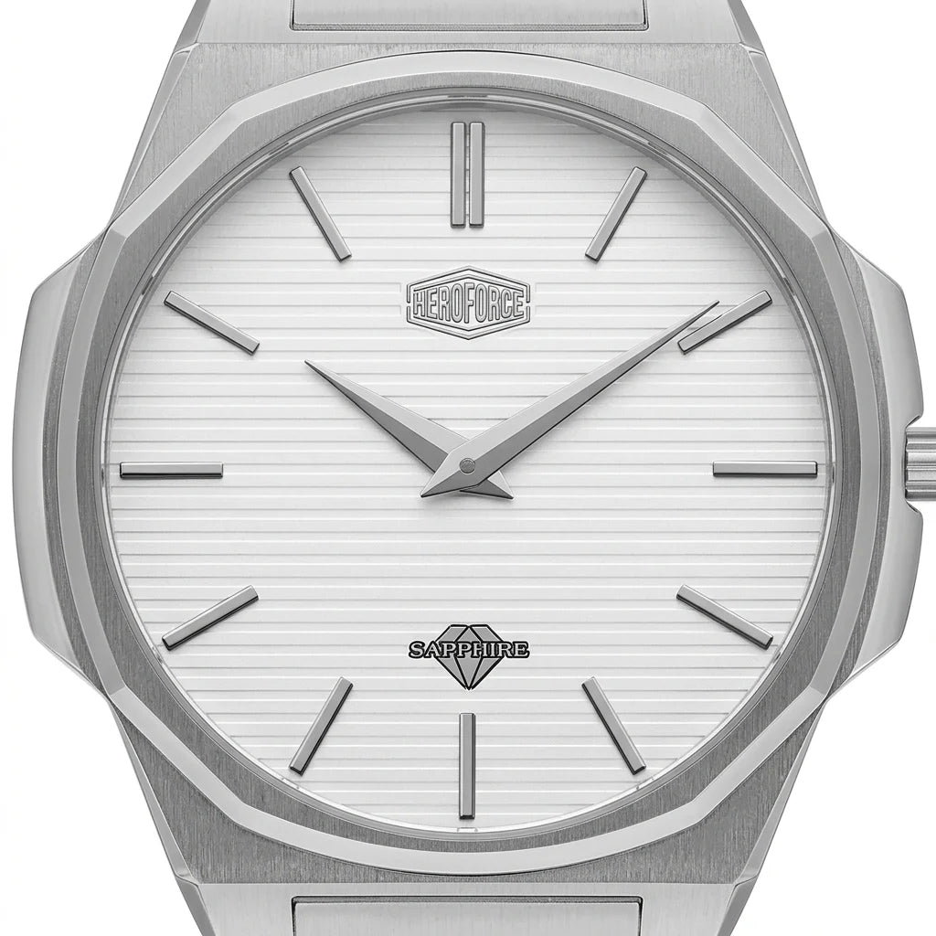 Heroforce 5037A Luxury Octagonal Watch Silver Steel Light Edition