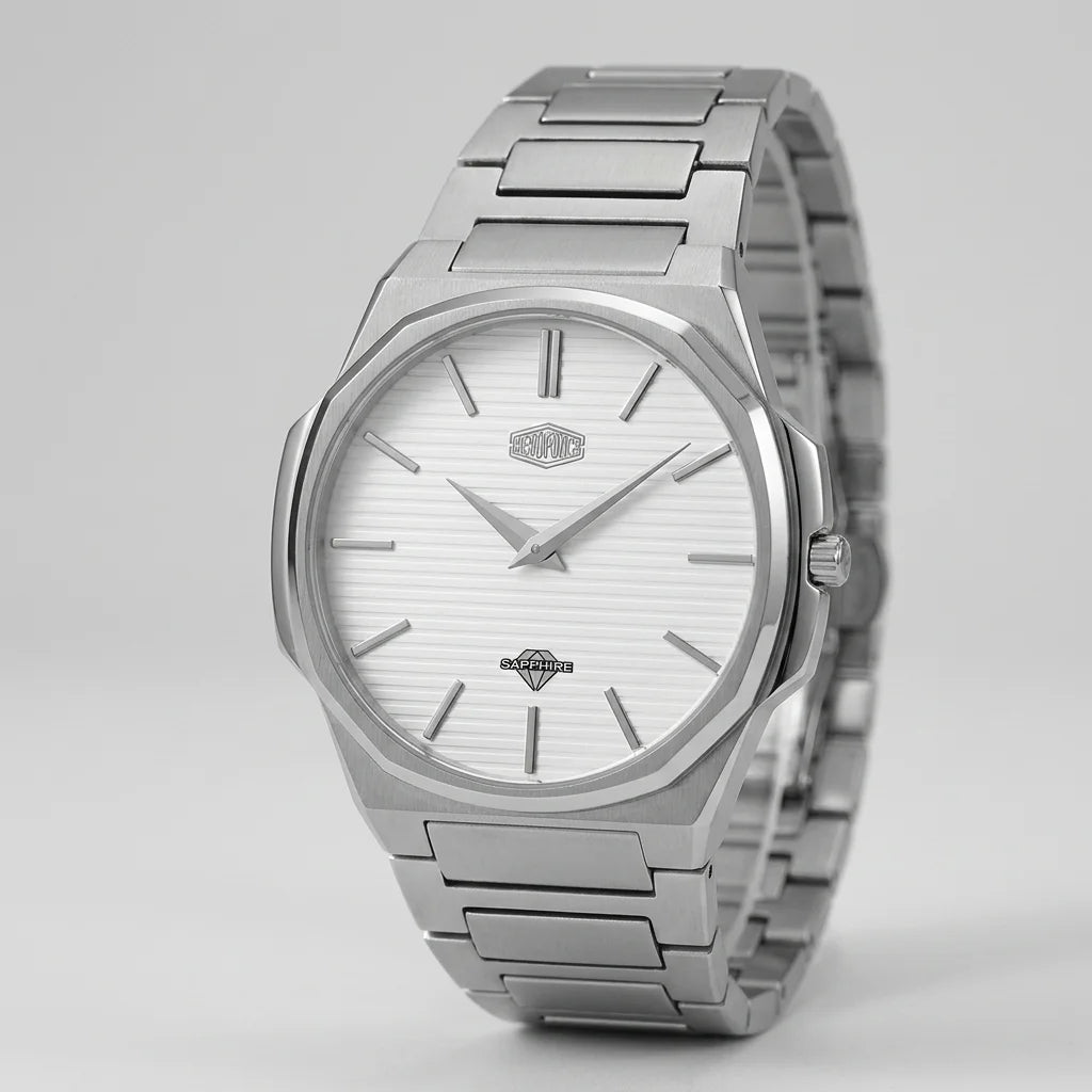 Heroforce 5037A Luxury Octagonal Watch Silver Steel Light Edition