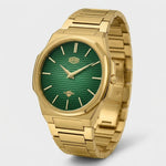 angled view green dial