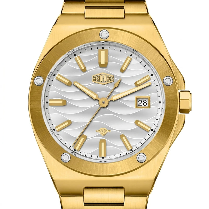 HeroForce 5039 Gold Light - Luxury Gold Dial, Sharp Macro, Studio Detail