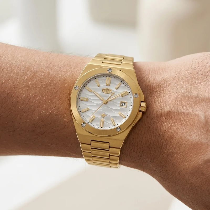 HeroForce 5039 Gold Light - worn wrist, luxury, hyperrealistic