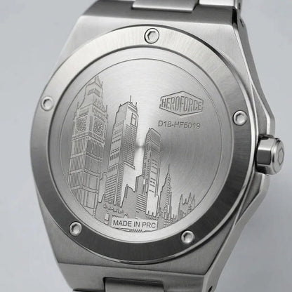 HeroForce 5039 Silver Light Edition – Men’s Wave Dial Stainless Steel Watch