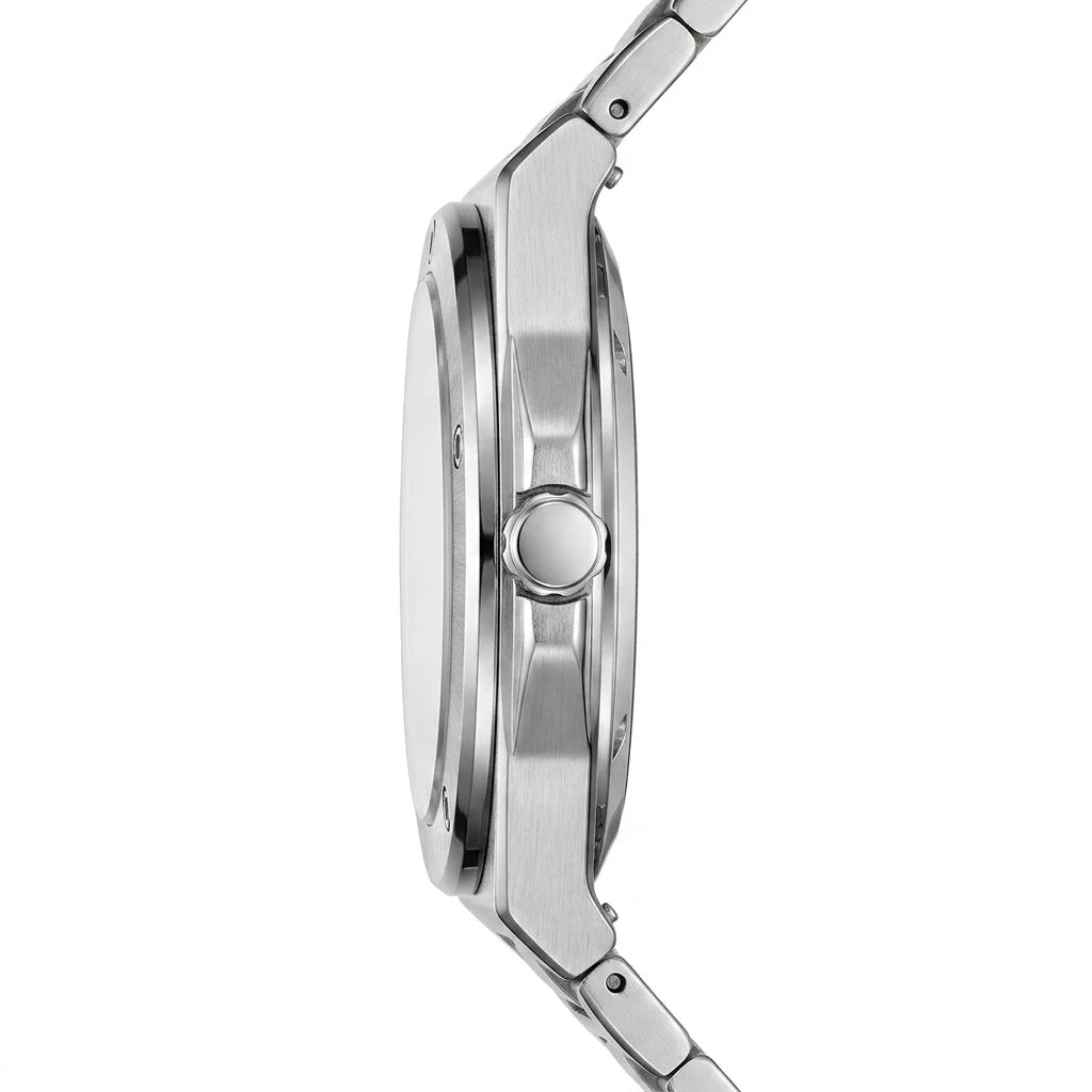 HeroForce 5039 Silver Light Edition – Men’s Wave Dial Stainless Steel Watch