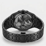 HeroForce 5040B Octagonal - black brushed steel, engraved caseback, rear view
